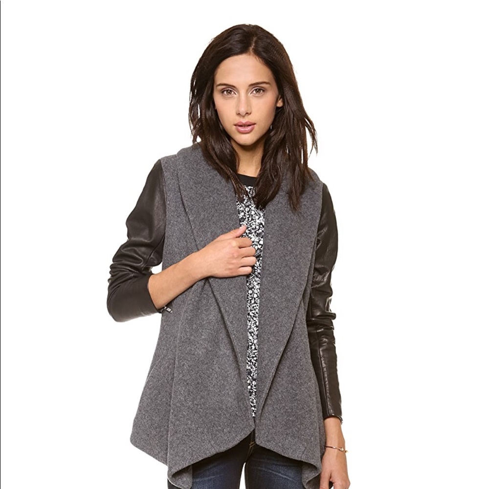 Theory Wool and Leather Coat